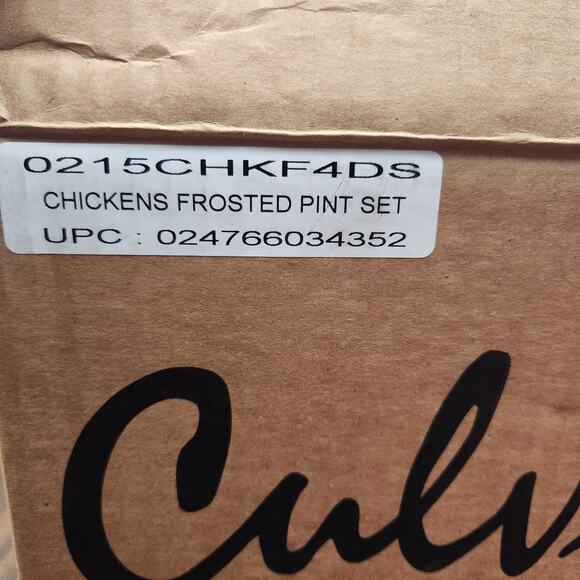 Culver Chicken Frosted Glass Set of 4 | Farmhouse Kitchen Decor - Picture 6 of 7